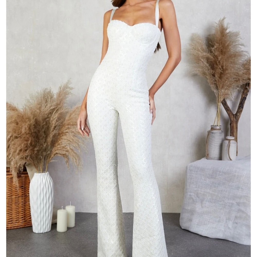 Nadine Merabi Hailey White Jumpsuit